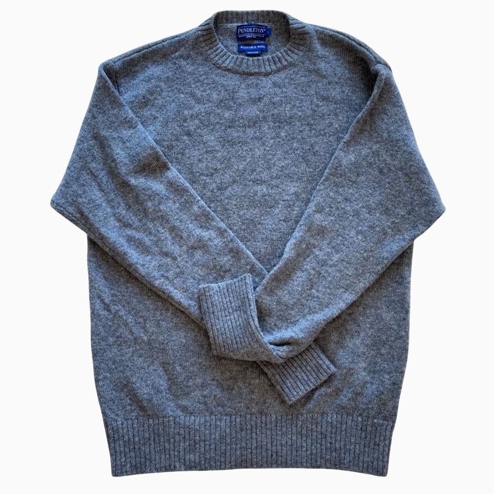 Pendleton Gray Crewneck Wool Sweater